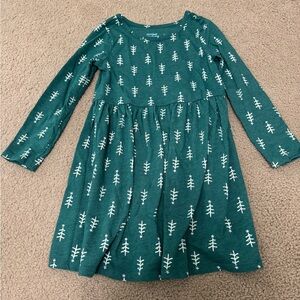 Cat & Jack Girls 5T Christmas Tree Green Long Sleeve Kids Dress